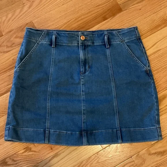 Lauren Conrad Denim Blue Women's Skirt stretchy cowgirl western XL vacation - Picture 2 of 9